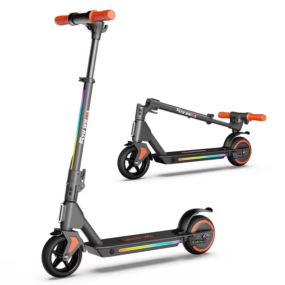 5TH WHEEL KS05 Kids Electric Scooter for Ages 8+, Foldable E Scooter with 130W Motor, Up to 10 MPH & 5 Miles Range, 3 Speed Modes, LED Display, Adjustable Height, UL 2272