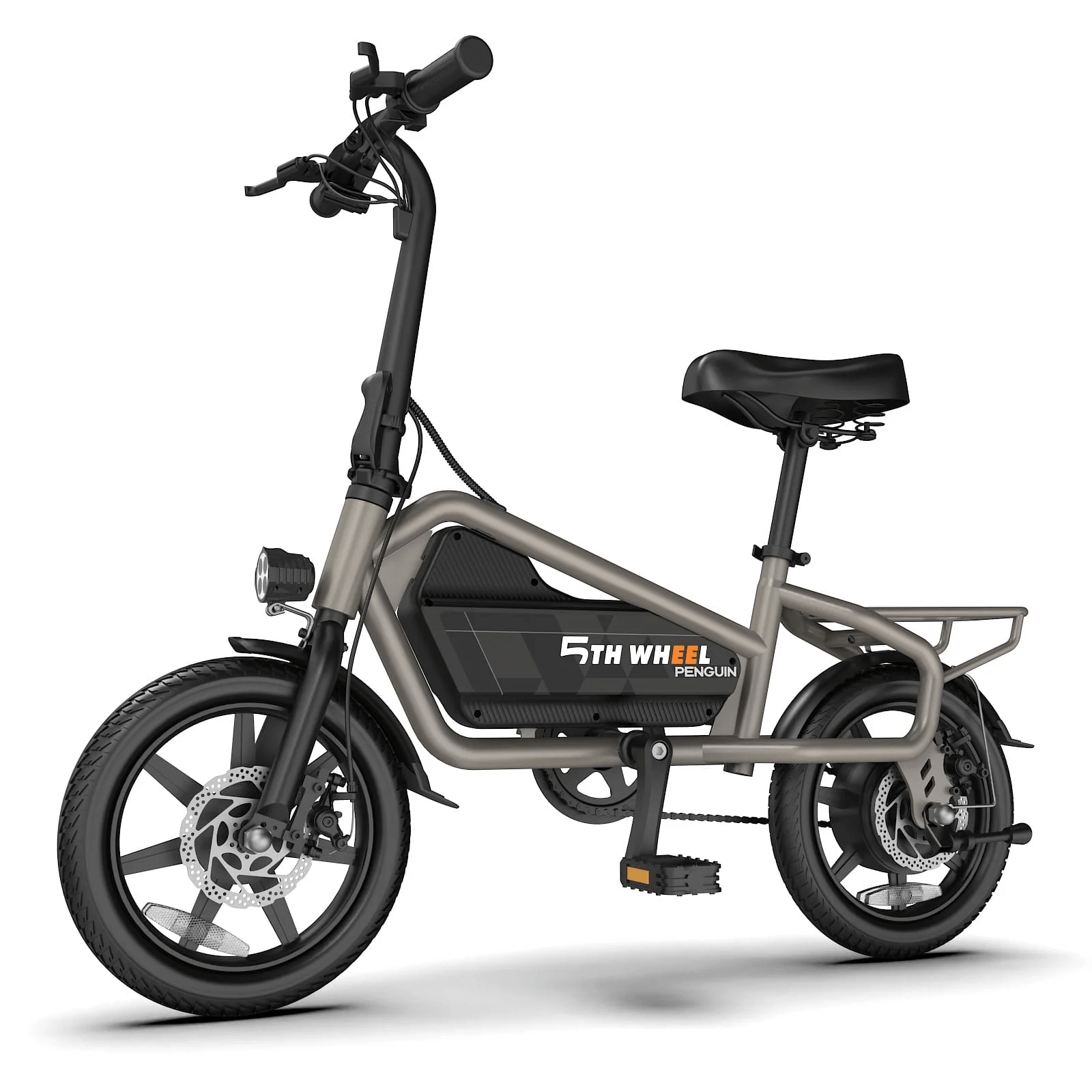 a to b electric bicycle 5TH WHEEL 14" Electric Bike for Adults with 650W Peak Motor Electric B