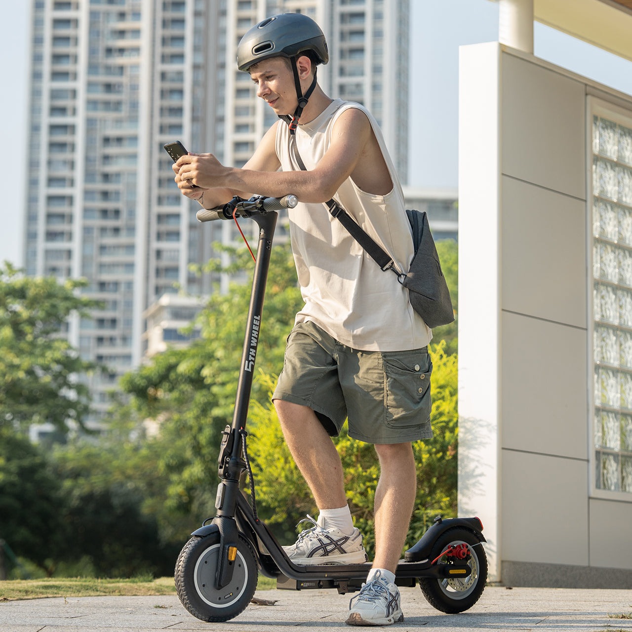 5TH WHEEL W16S 300W Electric Scooter with Turn Signal, 8.5” Solid Tires, 18mph & 12Miles Range, Folding Commuting E-Scooter for Adults with APP Control