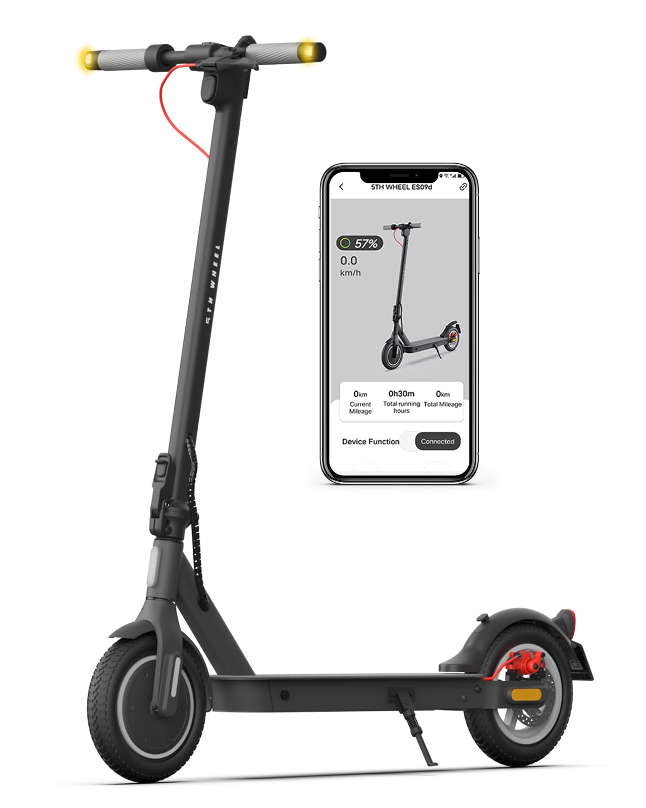 E Scooter mit Straßenzulassung,10 Zoll E Roller, Max 32km/40km Reichweite 20km/h, Elektro Scooter bis 120kg, Blinker, APP-Verbindung, Vierfache Stoßdämpfung, Duales Bremssystem E Roller für Erwachsene
