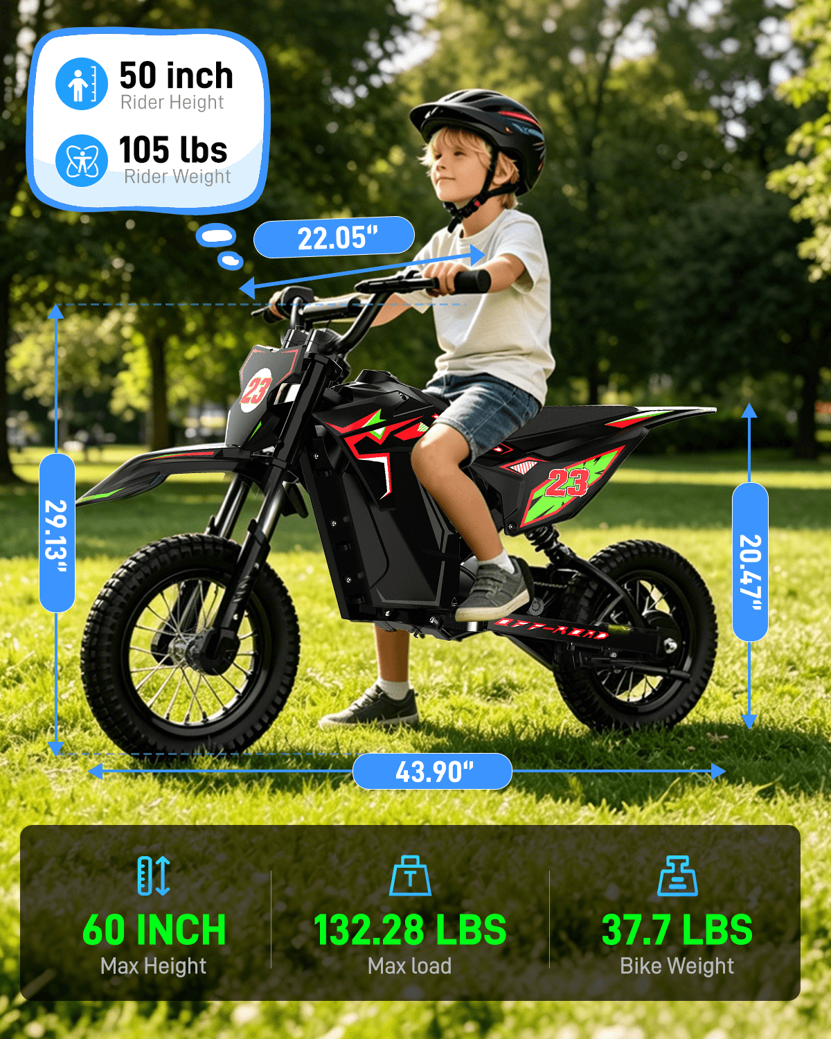 5TH WHEEL TERRAX KIDS ELECTRIC DIRT BIKE