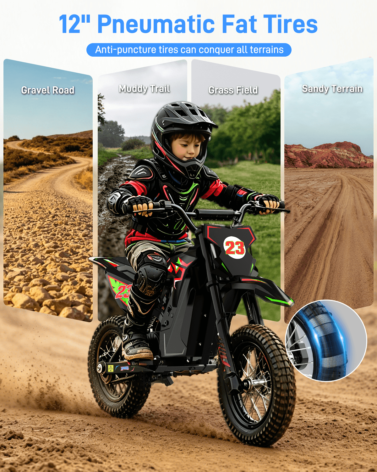 5TH WHEEL TERRAX KIDS ELECTRIC DIRT BIKE
