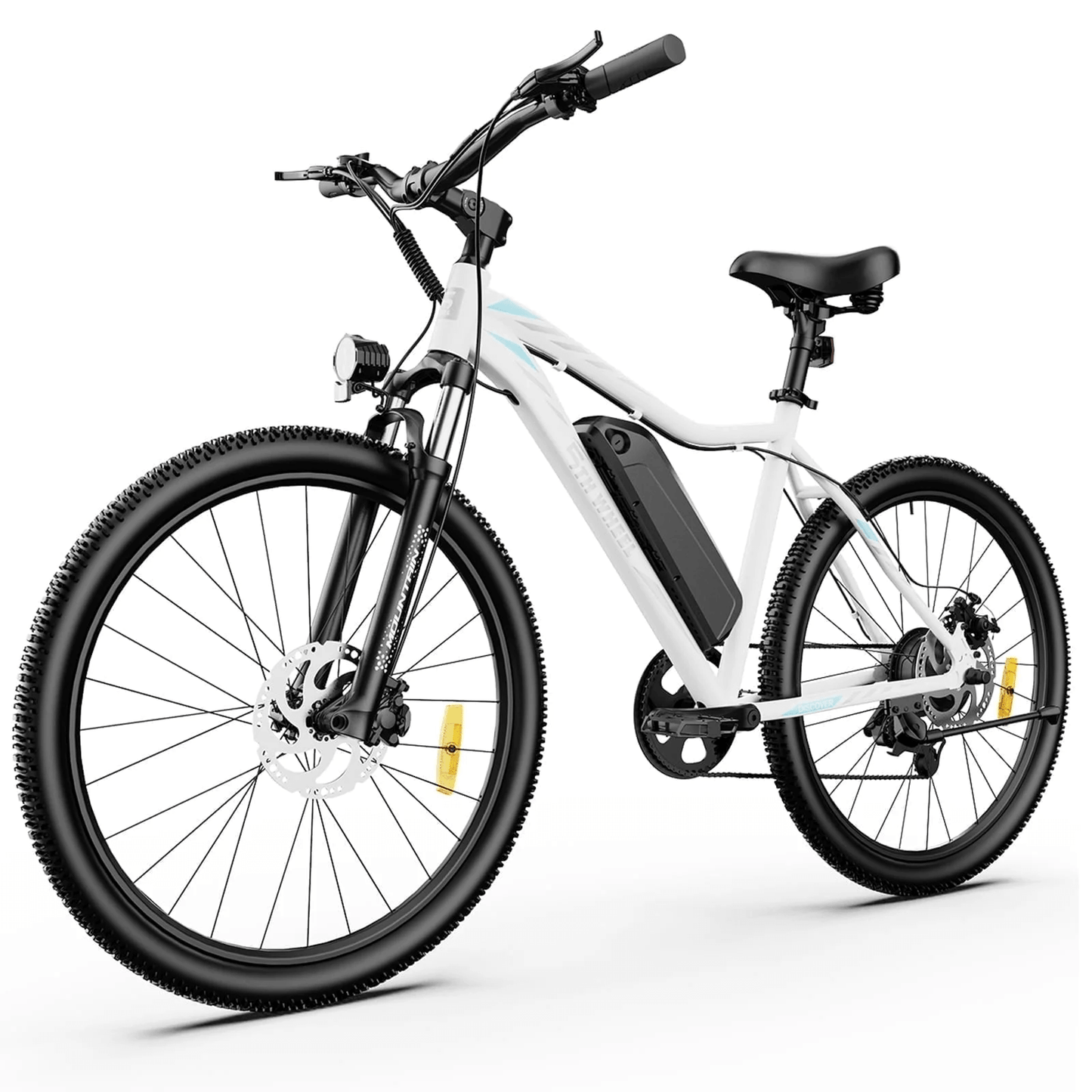 5TH WHEEL WLB17 26" Electric Bike for Adult, 500W Peak Ebike with 36V 10.4Ah Removable Battery, Electric Bicycle with 7 Speed, UL2849, White/Black