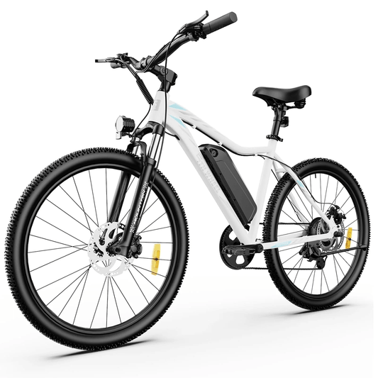 5TH WHEEL WLB17 26" Electric Bike for Adult, 500W Peak Ebike with 36V 10.4Ah Removable Battery, Electric Bicycle with 7 Speed, UL2849, White/Black
