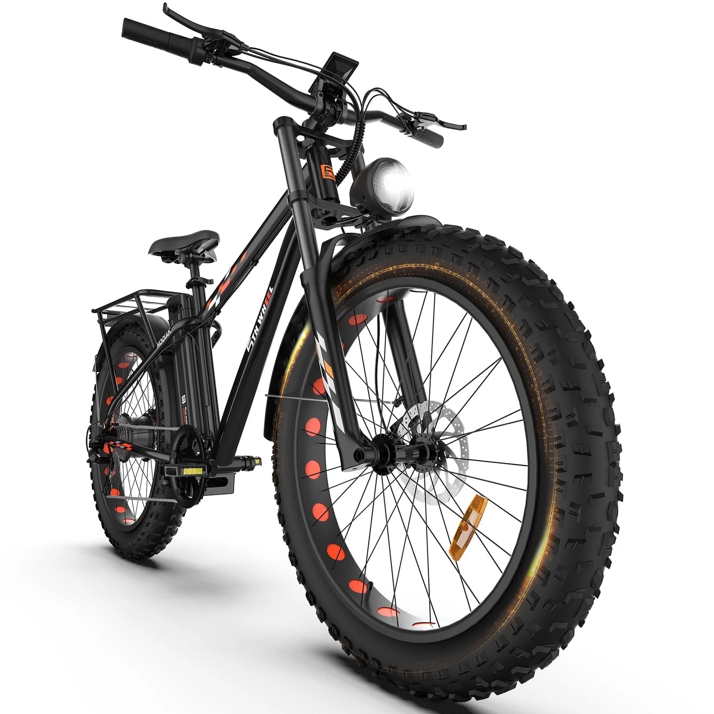 5TH WHEEL W29B 26" x 4" Fat Tire Electric Bike, 750W Motor Adult Ebike with 48V 15Ah Removable Battery, Electric Mountain Bicycle with 7 Speed, UL2849