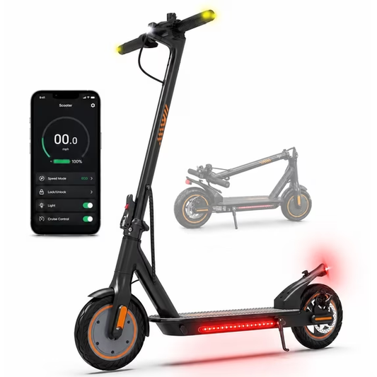 MAGIFOCUS B01 350W 10" Tires Electric Scooter with Turn Signals and LED Light, 36V 9Ah Battery, 19mph, 22Miles Range, APP Control, Dual-Lock Folding System