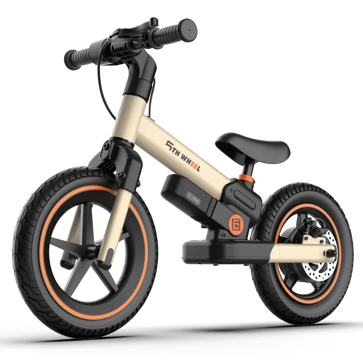 5TH WHEEL DP-T12 / KB09 Electric Bike for Kids, 150W Electric Balance Bike Ages 3-8 Years Old, 12" Pneumatic Tire with Dual Brake, 3 Speed Modes Kid Electric Motorcycle,Yellow
